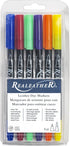 Realeather F2400-02 Leather Dye Pens, Double Sided with Fine and Brush Tips, Basic Colors, 6-Pack...