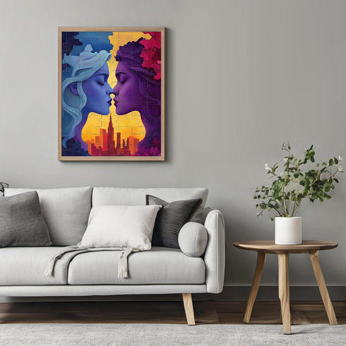 Posterizer 1 pcs-colorful Valentine's day inspired puzzle art -1-Romantic Art-Holiday Poster Collection-Gift for Couples boyfriend girlfriend Husb...