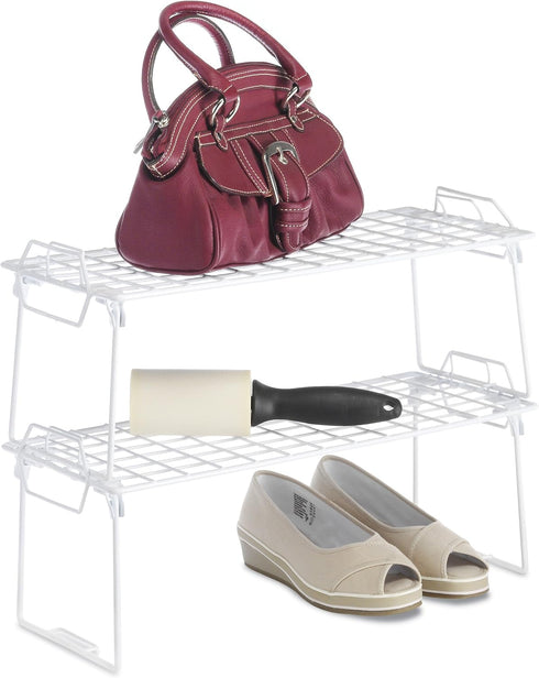 Whitmor Wire Grid Stacking Shelf Medium, 7"D x 18"W x 7"H, White...