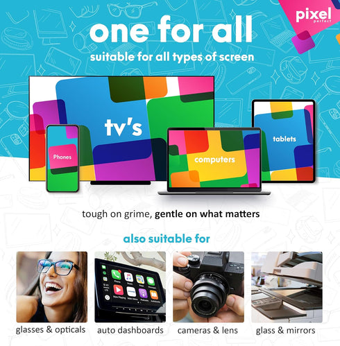 Pixel Perfect | 4.2oz | Screen Cleaner Kit, for TV, Laptops, Computers, Monitors, Phones, Tablets | 120ml Cleaning Kit, Premium Natural Spray......