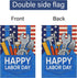 Louise Maelys Happy Labor Day Garden Flag 12x18 Double Sided Vertical, Burlap Small USA Garden Yard House Flags Banner Outdoor Outside Labor Day D...