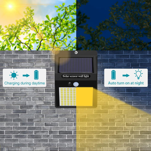 2 Pack Solar Motion Lights Outdoor, 3 Modes/100LED Solar Security Lights Wireless IP65 Waterproof Solar Wall Lights Outdoor Lights for Front Door,...
