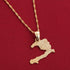 24K Gold Plated The Republic of Haiti Map Pendant Necklace Chain Port-AU-Prince Map Jewelry...