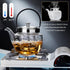 Unbreakable Glass Teapot with Infuser and Lid 1200ml/42.2oz,Heat Resistant Borosilicate Glass Tea Kettle for Blooming Loose Leaf Tea,Mike,Coffee,S...