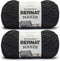 Bernat Maker Black Yarn - 2 Pack of 250g/8.8oz - 72% Cotton 28% Nylon - #5 Bulky - 290m/317Yards - for Knitting, Crochet and Amigurumi......