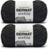 Bernat Maker Black Yarn - 2 Pack of 250g/8.8oz - 72% Cotton 28% Nylon - #5 Bulky - 290m/317Yards - for Knitting, Crochet and Amigurumi......