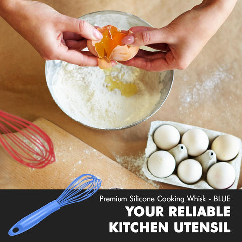 Chef Craft Premium Silicone Wire Cooking Whisk, 10.5 inch, Blue...