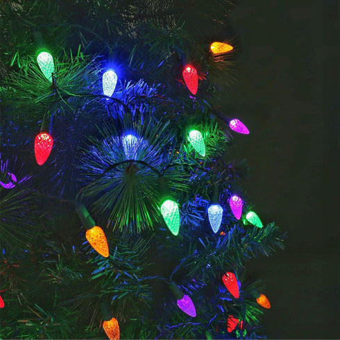 C6 Bulbs Christmas Lights with Built-in Timer - 50 LED 16.4ft Strawberry Battery String Light for Outdoor, Indoor - Christmas Lighting Wreath, Gar...