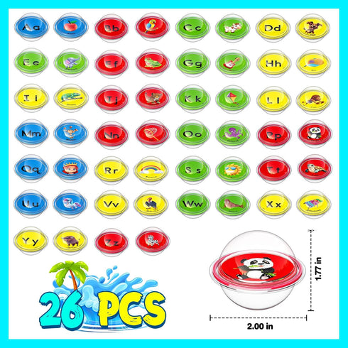Bath Toys for Kids - 26 PCS Float & Find Alphabet Bubbles Baby Pool Toys for Toddlers 1-3,Water Table Bathtub Kids Party Toy,Preschool Learning To...