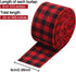 3 Rolls Buffalo Plaid Burlap Wired Ribbon Weave Ribbon with Wired Edge Bows Craft Decoration for Big Bow Wreath Tree Decoration Outdoor (Black and...