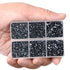 LPBeads 6400 Pieces Hotfix RhinestonesJet Hematite Flat Back 5 Mixed Sizes Crystal Round Glass Gems with Tweezers and Picking Rhinestones Pen...