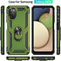 Military Grade Drop Tested Phone Case with Ring Holder Kickstand for Samsung Galaxy A03S, Olive Green...