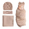 DRESHOW BQUBO Newborn Receiving Blanket Toddler Warm for Girls with Matching Bow Hat and Bow Headband Shower Gift...