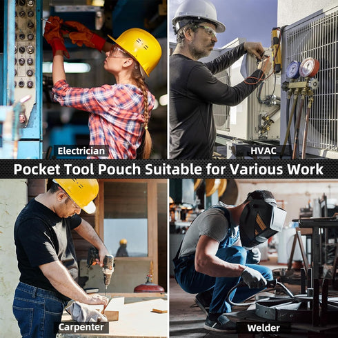 MELOTOUGH Pocket Tool Pouch Tool Belt Pouches with Belt Clip Utility Mini Tool Organizer Pouch for Electrician,Carpenter,Construction,Technician...