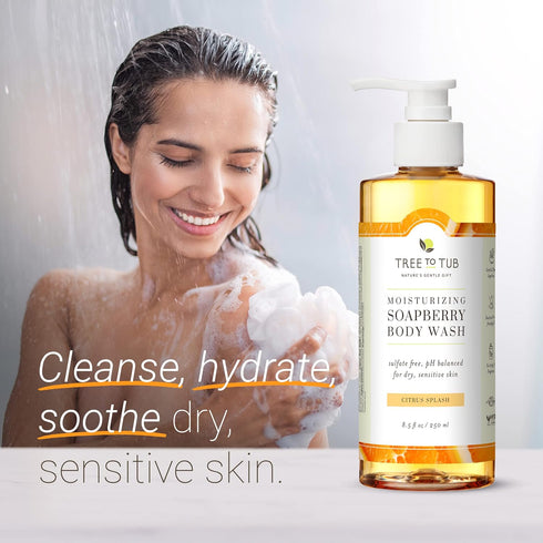 Tree to Tub Citrus Body Wash for Dry Skin & Sensitive Skin - pH Balanced Moisturizing Body Wash, Hydrating Sulfate Free Body Soap for Women & Men...