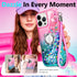 NGB Designed for iPhone 11 Pro-Max Case, Pink/Aqua | Glitter Liquid Sparkle Cute Cover for Women Girls Kids | with Tempered Glass Screen Protector...