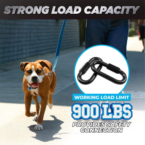 8PCS 2.3” Chain Quick Links, High Strength, Anti-Rust, Heavy Duty Chain Connector, Carabiner for Chain Connecting, Key Chain, Camping, Backpack, P...