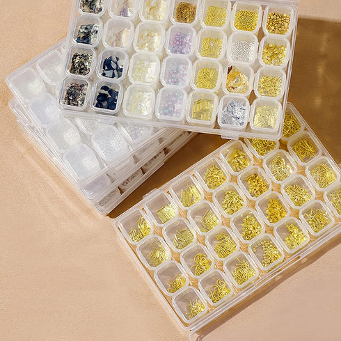 Guyuyii 2 pk 28 Grids Diamond Art Storage - Plastic Diamond Art Containers - Diamond Art Organizer for Embroidery, DIY Art Craft, Jewelry, Earring...