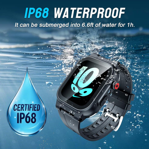 IP68 Waterproof Case with Band and Screen Protector Compatible for Apple Watch Series 10 9 8 7 6 5 4 3 2 SE2 SE,42mm...