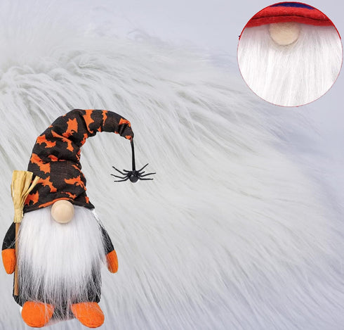 Shaggy Plush Faux Fur Fabric Precut Strips Fluffy Fuzzy Craft Fur for Gnomes Beard Hair Cosplay Costume Dwarf Decoration (White, 2x60 inch)...