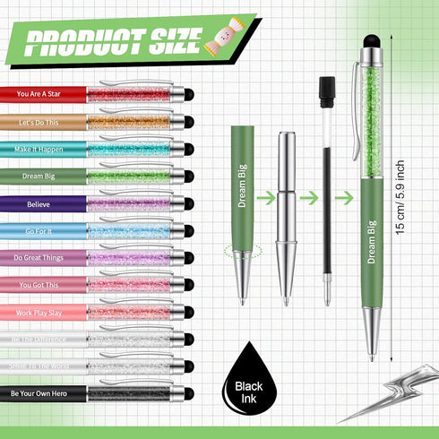 BBTO 12 Pieces Christian Ballpoint Pens with Funny Snarky Quotes, Black Ink, 14.5cm...