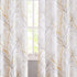 FMFUNCTEX Linen Semi Sheer Curtains for Bedroom, Yellow White Curtains 45 Inches Long for Living Room, Grey Tree Branch Print Curtain Light Filter...