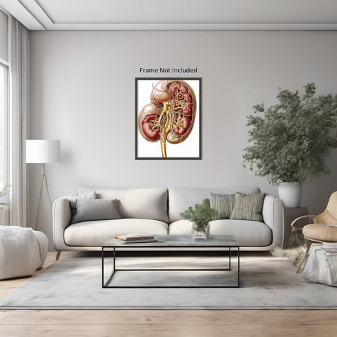 Posterizer 1 pcs-anatomical illustration of the human kidney 3-Teachers & Classrooms-Abstract & Modern Art-School and classroom art- unframed wall...