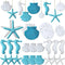 Jetec 26 Pcs Beach Ocean Themed Christmas Ornaments Bulk Resin Starfish Seashell Decorative Nautical Coastal Christmas Ornaments for Tree Home Bat...