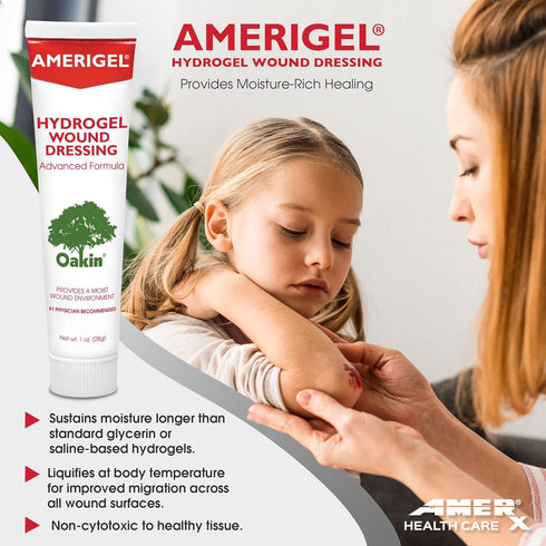 AMERIGEL Hydrogel Wound Dressing (1 oz.) - Provides Moisture-Rich Healing Environment for Dry Wounds...