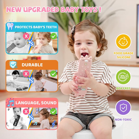 Baby Girl Toys - Baby Remote Control Toy with Unicorn Silicone Cover - Baby Musical Toys Toddler Toys with Realistic Play, Lights, and Sounds - 6,...