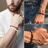 5pcs Bracelets set for Men, Natural Stone Mens Beaded Bracelets, 8mm Tiger Eye Lava Rock Black Agate Bracelet...
