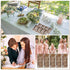 18 Sets Rustic Bridal Shower Wedding Favors Bulk Bamboo Pens with Thank You Retro Bookmarks Ballpoint Pen Happily Ever After Guest Book Pens for W...