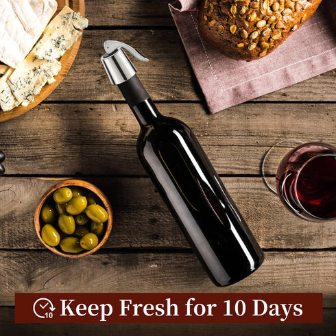 2 PACK Wine Bottle Stoppers,Reusable Wine Stoppers for Wine Bottles,Stainless Steel Wine Bottle Stopper with Silicone,Wine Corks Keep Fresh,Best G...