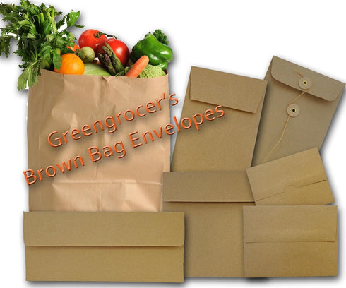 Brown Bag Kraft Envelopes No. 10 String & Button Closure...