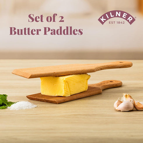 Kilner Beech Wood Butter Paddles | Set of 2...