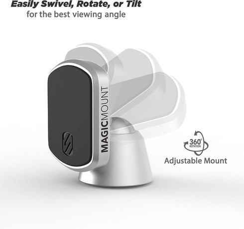 Scosche MEDSR MagicMount Elite Universal Magnetic Dash Mount for Mobile Devices, Silver...
