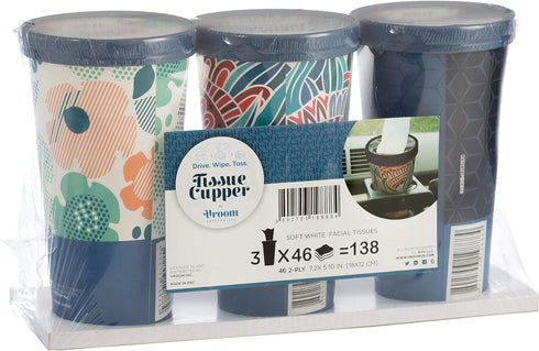 Car Tissue Holder with Soft and Disposable Travel Size Tissue Paper. Convenient Travel Tissues Box. Facial Tissues - Perfect Tissue Dispenser for ...