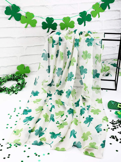 Skylety St. Patrick's Day Printed Scarf Long Shamrock Shawl Irish Theme Scarf for Holiday Outfits Accessories...