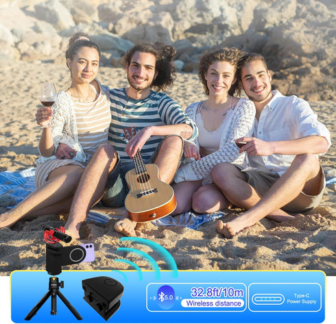 Magnetic Smartphone CapGrip Camera Cell Phone Selfie Shutter Grip Tripod Mount w 1/4" Cold Shoe with Detachable Bluetooth Wireless Remote Control ...