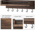 Mkono Key Holder for Wall 9.5" x 3.5" x 2.5" Small Rustic Wood Key Rack with 6 Hooks Decorative Display Keys Hanger Organizer for Entryway Living ...