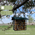 Double Suet Feeder with Green Metal Roof, Holds 2 Suet Cakes, Hanging Bird Feeder for Woodpeckers, Blue Jays, Chickadees, Nuthatches...