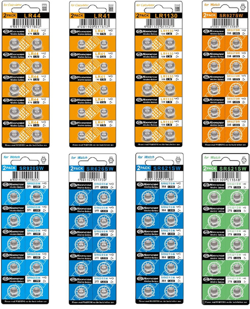 Watch Batteries 80PCS - AG0, AG1, AG3, AG4, AG6, AG7, AG10, AG13, 1.5V Alkaline LR41 LR44 Assorted Button Coin Cell Batteries...