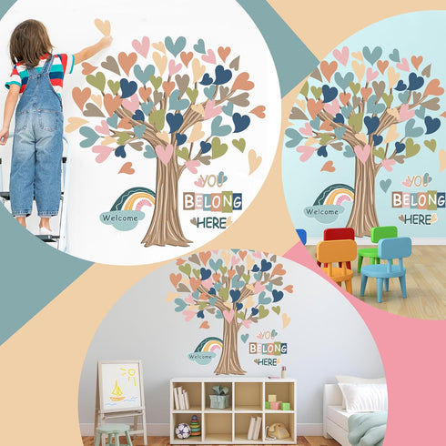Classroom Tree Bulletin Board Decorations Boho Heart Tree Paper Cutouts You Belong Here Tree Accents Welcome Bulletin Board Decor for School Nurse...