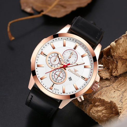 Avaner Men's Wristwatch Analog Quartz Sport Watch Leather Strap Wrist Watch with Luminous Hands and Date Calendar...