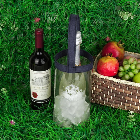 SHIDOW Ice Bag Collapsible wine Cooler Bag, Ice wine Bag Collapsible Clear wine Cooler Bag PVC wine Pouch Bags, for Party, Camping, Picnic, Chille...
