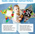 Tummy Time Baby Mirror Toys Double-Sided Black and White High Contrast Baby Toys with Squeaker for Babies Sensory Texture Infant Toys 0 3 6 9 12 M...