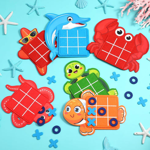 12 Pack Under The Sea Tic Tac Toe Strategic Board Game Party Favors Ocean Themed Party Games Sea Animals Turtle Fish Dolphin Birthday Favors for S...
