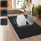 Coffee Mat for Countertop, 24x16" Super Absorbent Large Bar Mat - Quick Dry Black Dish Drying Mat for Kitchen Counter, Easy Clean Coffee Accessori...