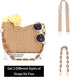 Herald Small Handmade Straw Pocketbook Crossbody Bag for Women, Summer Chic Woven Handbag Shoulder Purse with Chain...