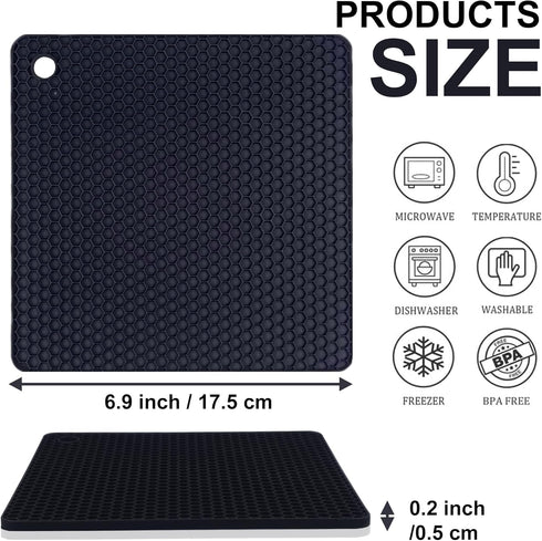 Silicone Trivets for Hot Pots and Pans,4 Packs Multipurpose Non Slip Heat Resistant Pot Holder,Heat Resistant Pot Holders Silicone Mats for Kitche...